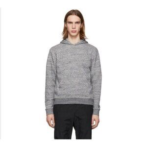 John Elliott Glitch Hoodie Knit Gray Kangaroo Pocket Size 2 100% Cotton Designer